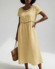 Pernelle™ — Midi Dress 100% Cotton Embroidered Soft Femininity