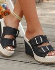 Atelier | Fray Edge Wedge Sandals