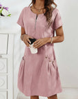 MARIELLA | Summer dress with elegant zipper, practical pockets, and daily comfort