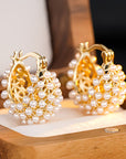 Chunky Pearl Hoop Earrings