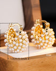 Chunky Pearl Hoop Earrings