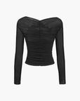 Michelle | Women Ruched Mesh Long Sleeve Top