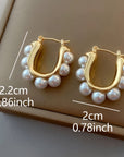 Clustered Pearl Hoop Earrings