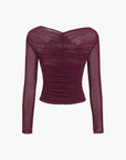 Michelle | Women Ruched Mesh Long Sleeve Top