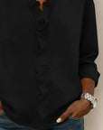 Susan | Blouse with Ruffles, V-Neck and Long Sleeves