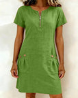 Bonnie™ | Cotton Zip-Front Pocket Dress