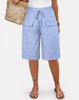 Marieke - Linen Bermuda Shorts with Bow Closure
