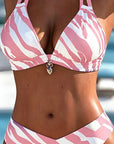 Bikini with Geometric Pattern in Bra Style