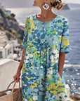 Scarlett | Light, loose midi dress with floral print