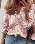 Kimberly | Women Ruffle Detail V Neck Blouse