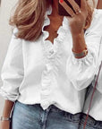 Kimberly | Women Ruffle Detail V Neck Blouse