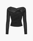 Michelle | Women Ruched Mesh Long Sleeve Top