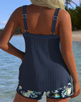 By Esmee® | Striped Tankini with Two-Piece Beach Shorts