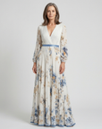 Lavinia | Long Sleeve V Neck Floral Maxi Dress