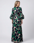 Isolde | V Neck Tie Waist Long Sleeve Maxi Dress