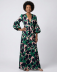 Isolde | V Neck Tie Waist Long Sleeve Maxi Dress