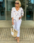 Joanne | Printed Button Tunic Top