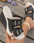 Atelier | Fray Edge Wedge Sandals