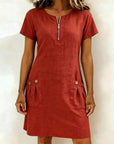 Bonnie™ | Cotton Zip-Front Pocket Dress