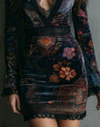 Marisol™ | Boho Floral Velvet Mini Dress