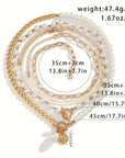 Modern Pearl Layered Necklace Set