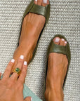 Metallic Textured Ballet Flats