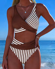 Bikini Crossed Stripes Printed