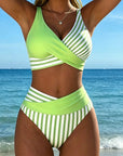 Bikini Crossed Stripes Printed