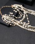 Boho Multi-Layered Pearl Statement Set