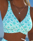 Two-Piece Bikini with Bra Cut and Diamond Pattern