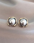 Luxe Black Pearl Stud Earrings