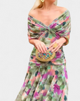 Florendra | Long Floral V Neck Dress