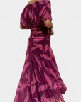 Karen | Long Floral Dress with V-Neck