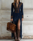 Emily | Women Long Sleeve Fringe Maxi Dress
