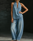 Mary™ | Comfortable Minimalist Denim Two-Piece Set