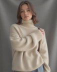 Rachel | Women’s Winter Oversized Turtleneck Knit Sweater
