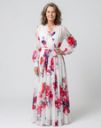 Lillian | Floral Long Sleeve Wrap Maxi Dress