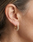 Twirled Pearl Hoop Earrings