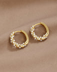 Twirled Pearl Hoop Earrings