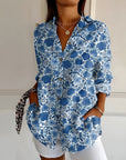 Maia | Floral Wave Cotton Blouse