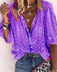 Claire | Women Printed Button Down Casual Blouse