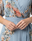 Elowen | Floral Wrap V Neck Maxi Dress