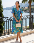 Zafrina | Abstract Pattern Midi Dress