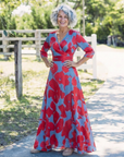 Danielle | Three Quarter Sleeve V Neck Floral Maxi Dress