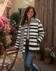 Miren | Black and White Abstract Quilted Jacket