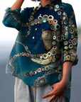 Noémie | Women’s Artistic Wave Pattern Casual Shirt