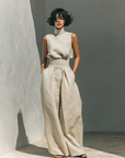 Marieta | Minimalist Set of Sleeveless Blouse and Wide Pants