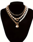 Modern Pearl Layered Necklace Set