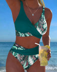Bikini Contrast Color Fashion Flower