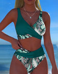 Bikini Contrast Color Fashion Flower
